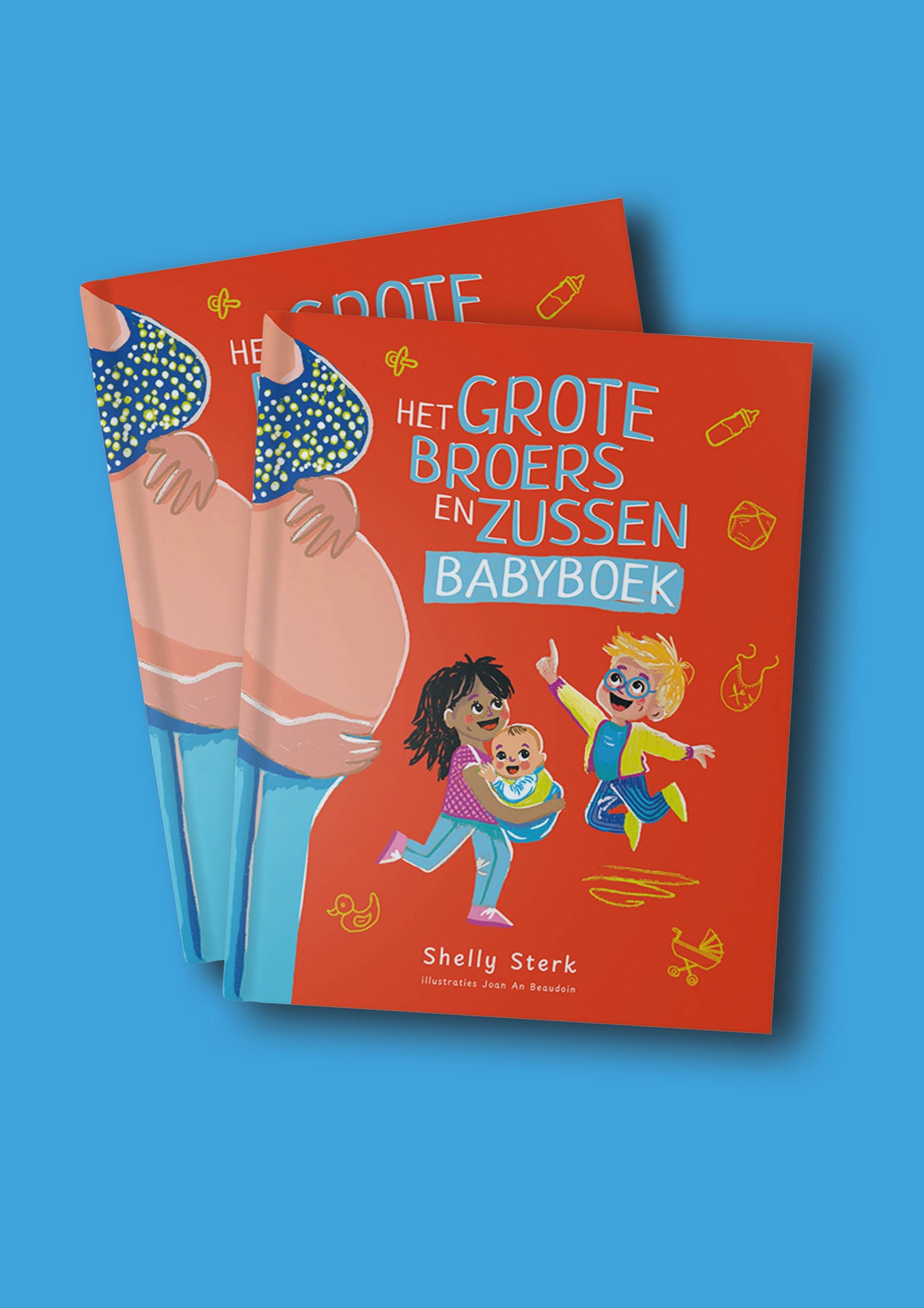 Het grote broers en zussen babyboek Shelly Sterk duo set 2 boeken