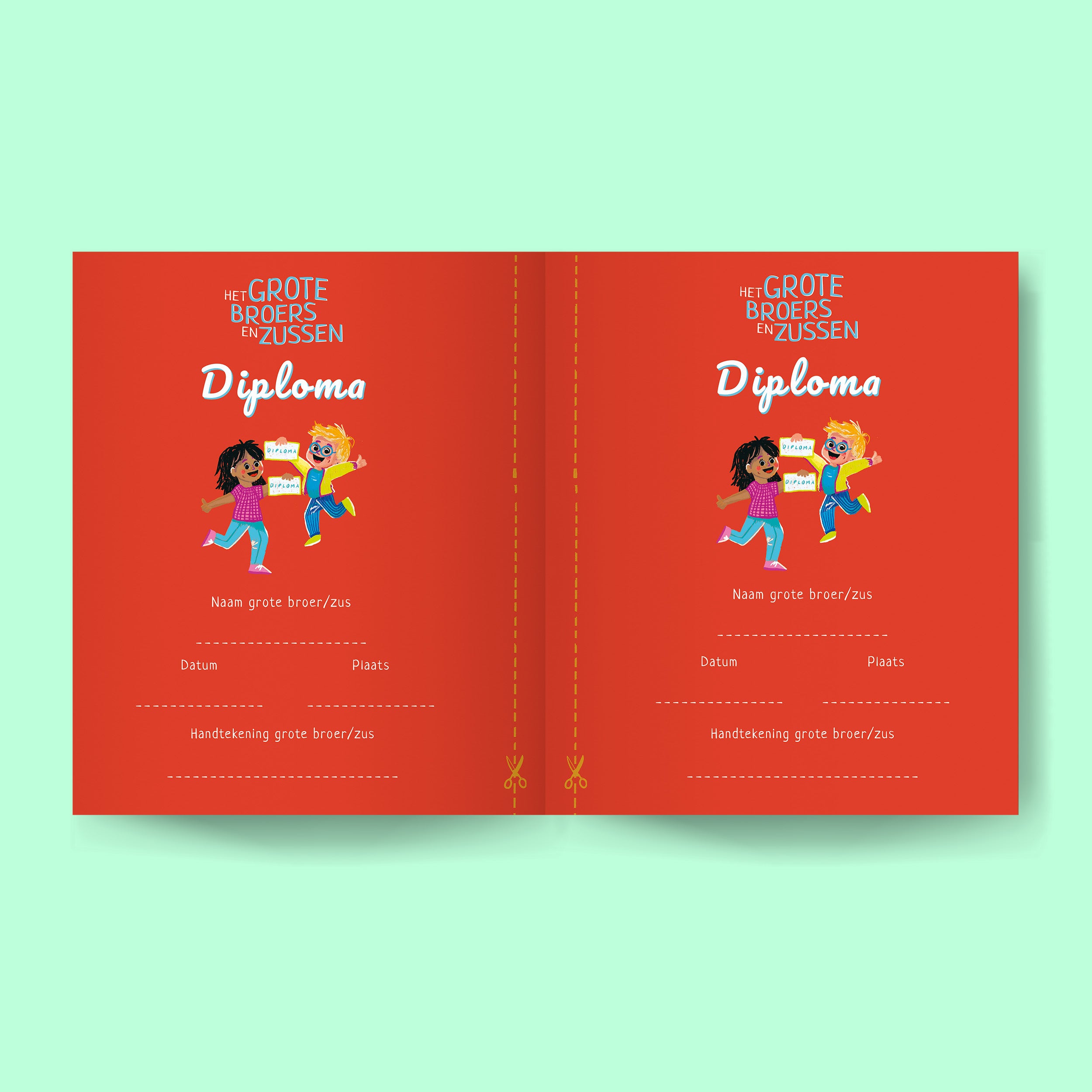 Het grote broers en zussen babyboek diploma